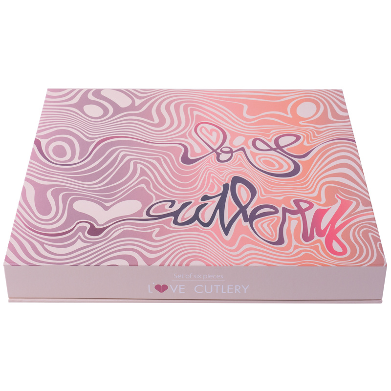 Zestaw prezentowy z serduszkiem 6 szt. różowe złoto — Love Cutlery
