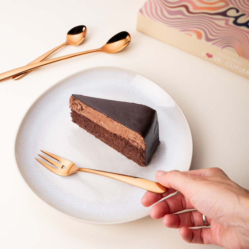 Zestaw prezentowy z serduszkiem 6 szt. różowe złoto — Love Cutlery