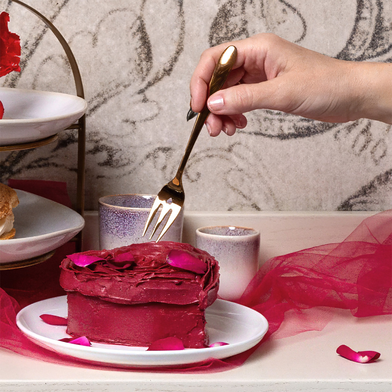 Zestaw prezentowy z serduszkiem 6 szt. różowe złoto — Love Cutlery