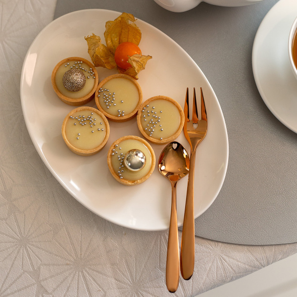 Zestaw prezentowy z serduszkiem 6 szt. różowe złoto — Love Cutlery