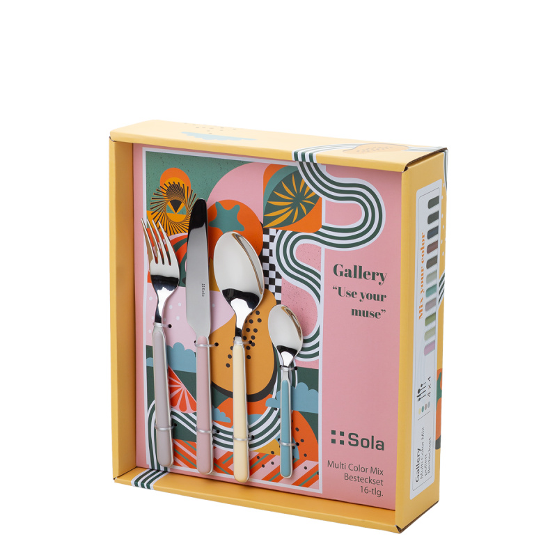 Zestaw sztućców 16 el. Gallery Multi Color | Lusol