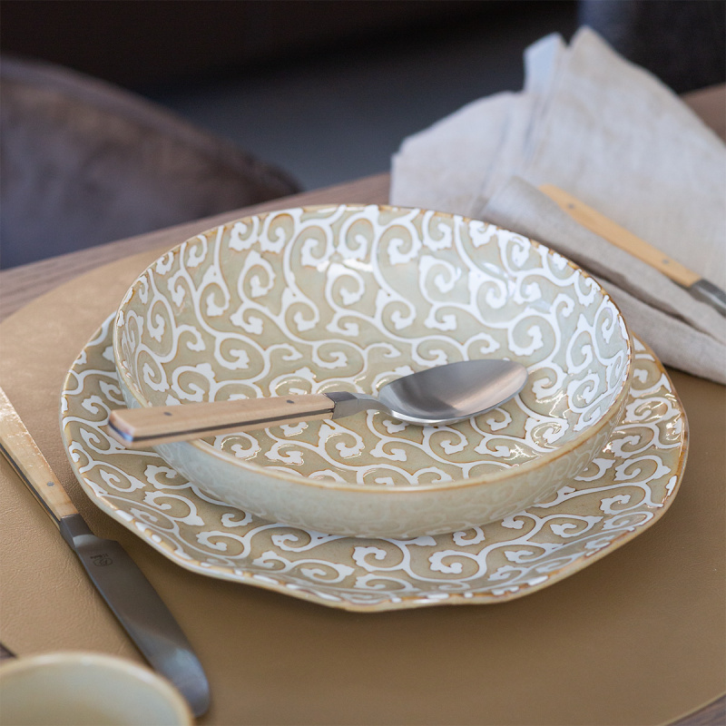 Talerz płytki Wavy 25 cm | Levante Pearl