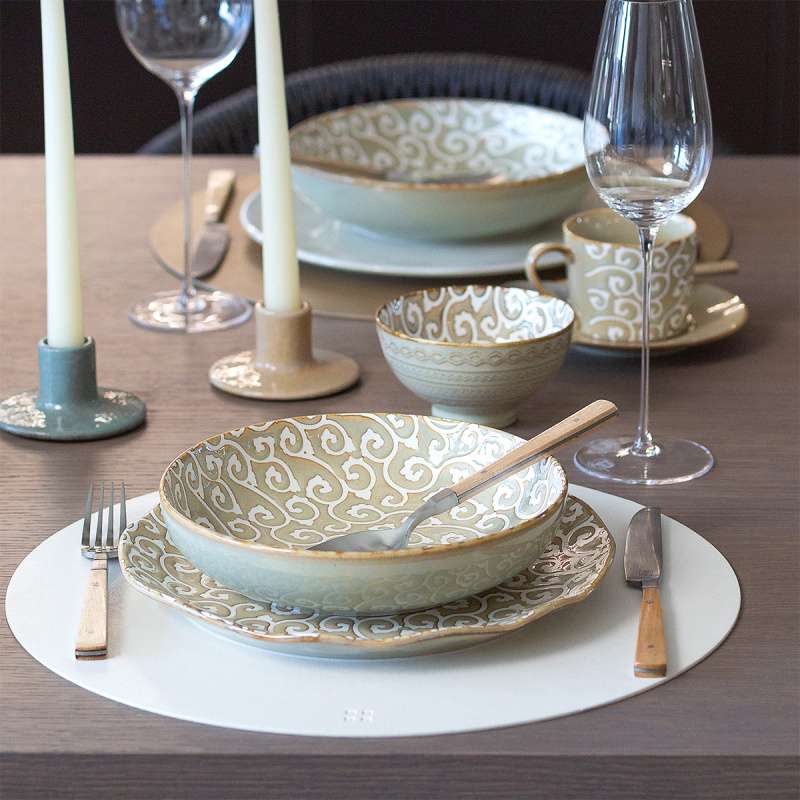 Talerz płytki Wavy 25 cm | Levante Pearl