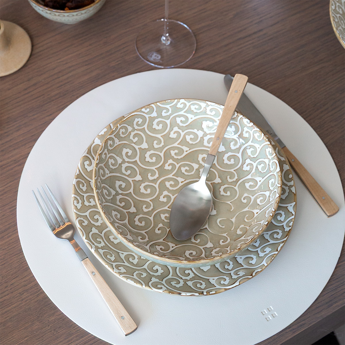Talerz płytki Wavy 25 cm | Levante Pearl