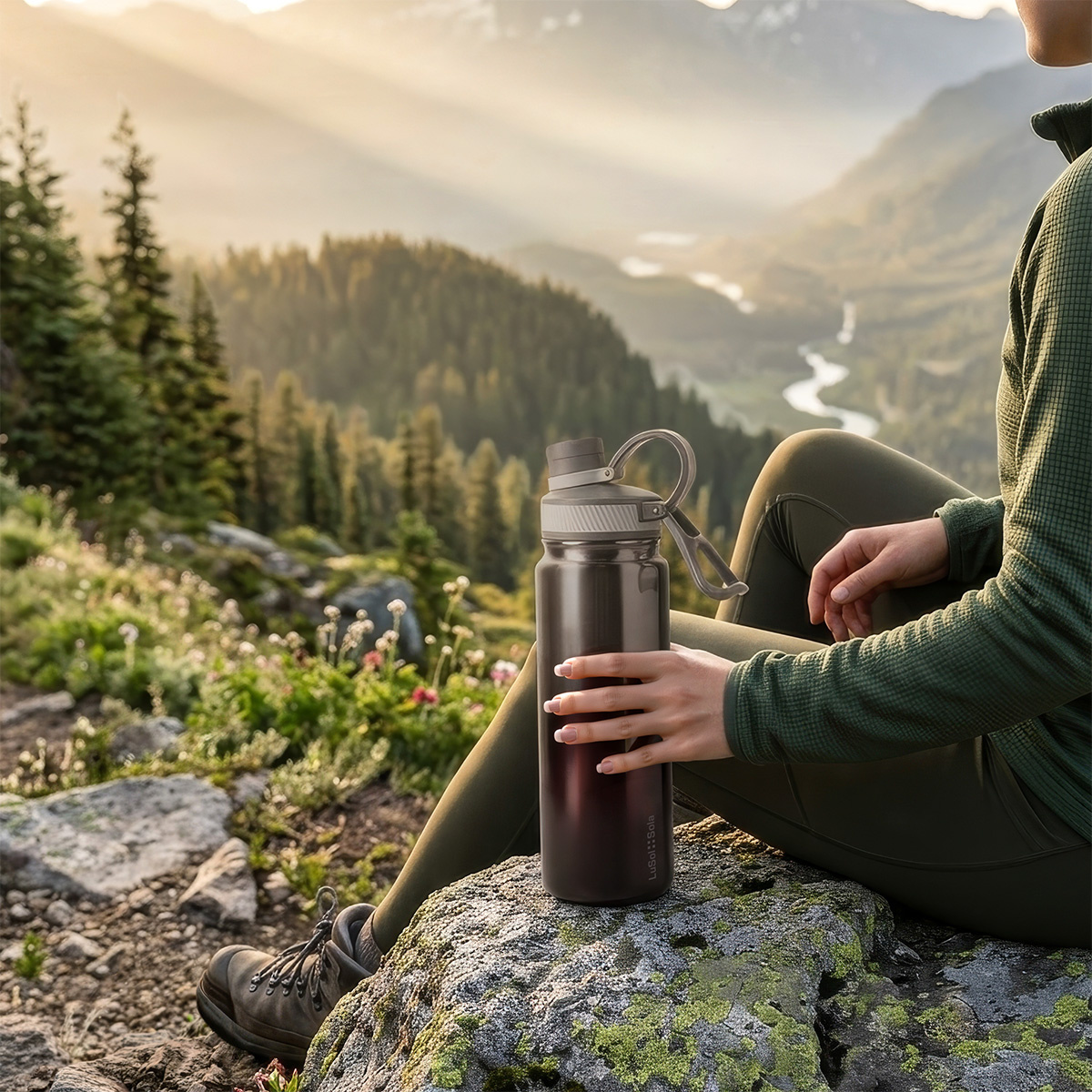 Butelka 850 ml ombre czerwona | to Go Lusol