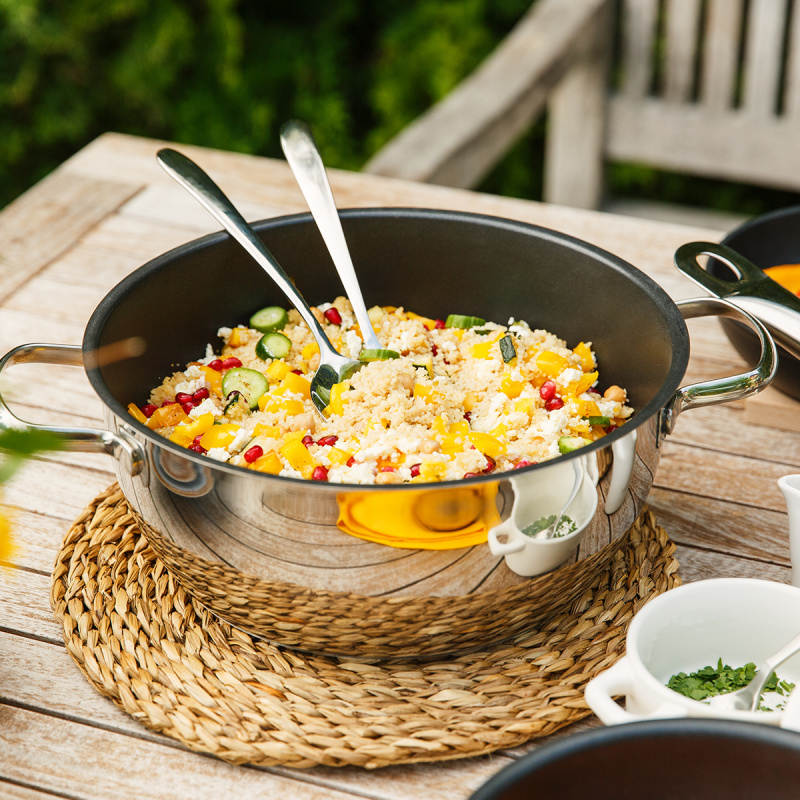 Wok Merkur ze szklaną pokrywką 9,6 l Master Chef Lunasol