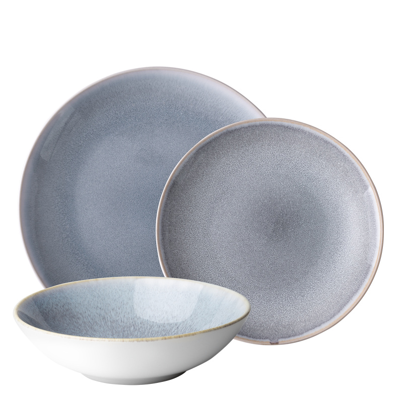 Zestaw porcelanowy 12 el. | Gaya Atelier Glacial Ice