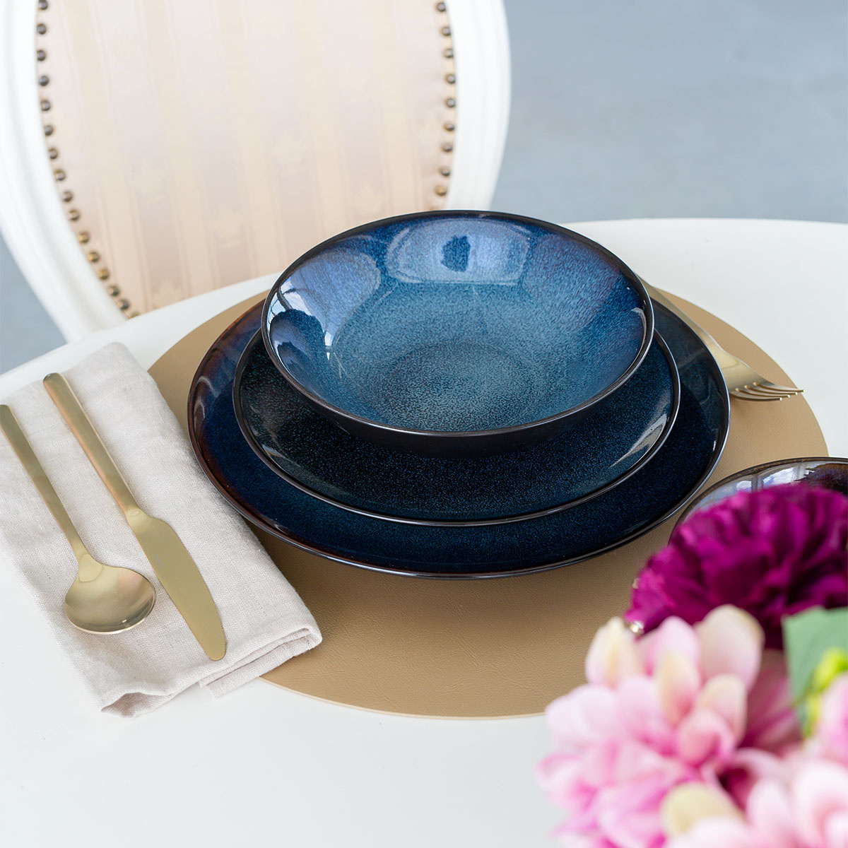 Zestaw porcelanowy 12 el. | Gaya Atelier Night Sky