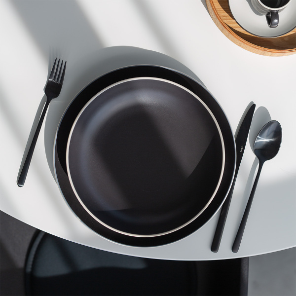 Zestaw talerzy 18 el. | Elements Yin & Yang black
