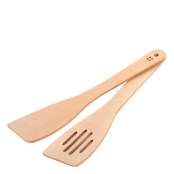 Łyżka kuchenna z otworami i prosta łyżka 29 cm zestaw 2 szt. - Basic