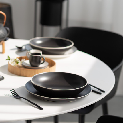 Zestaw talerzy 18 el. | Elements Yin & Yang black