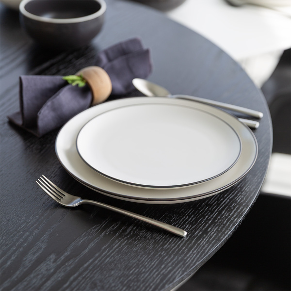 Zestaw talerzy 18 el. | Elements Yin & Yang white