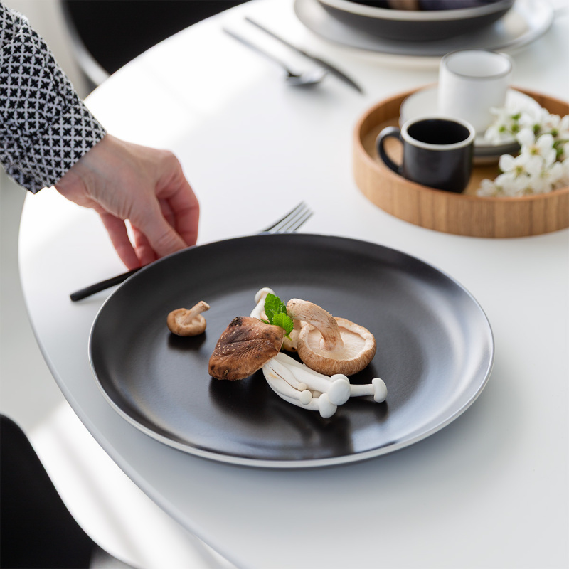 Zestaw talerzy 18 el. | Elements Yin & Yang black