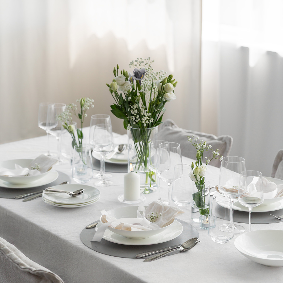Zestaw startowy naczyń 60 el. | Premium Platinum silver