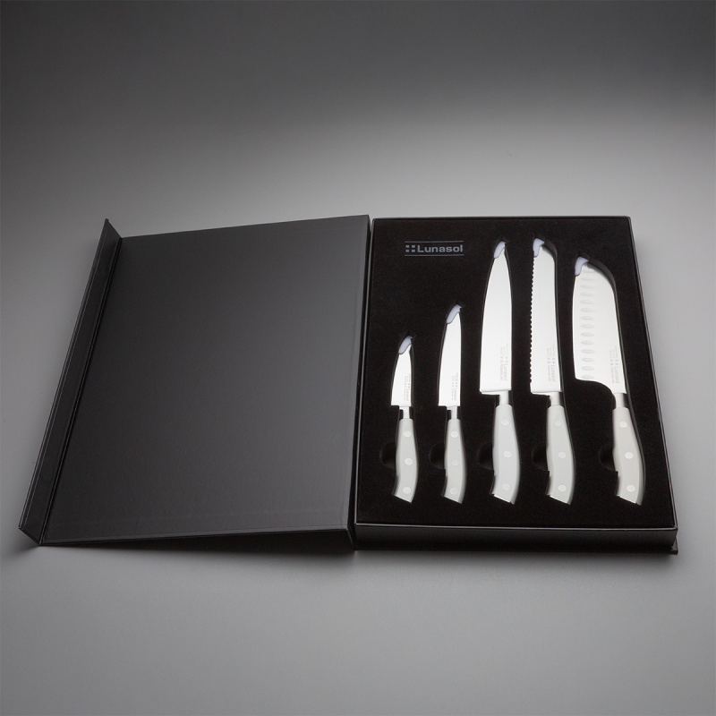 Zestaw noży 5 szt. — Lunasol Premium Knife biały