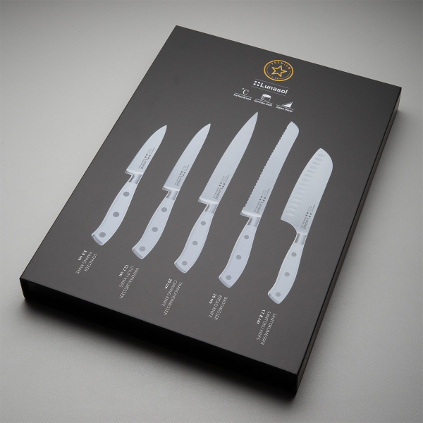 Zestaw noży 5 szt. — Lunasol Premium Knife biały