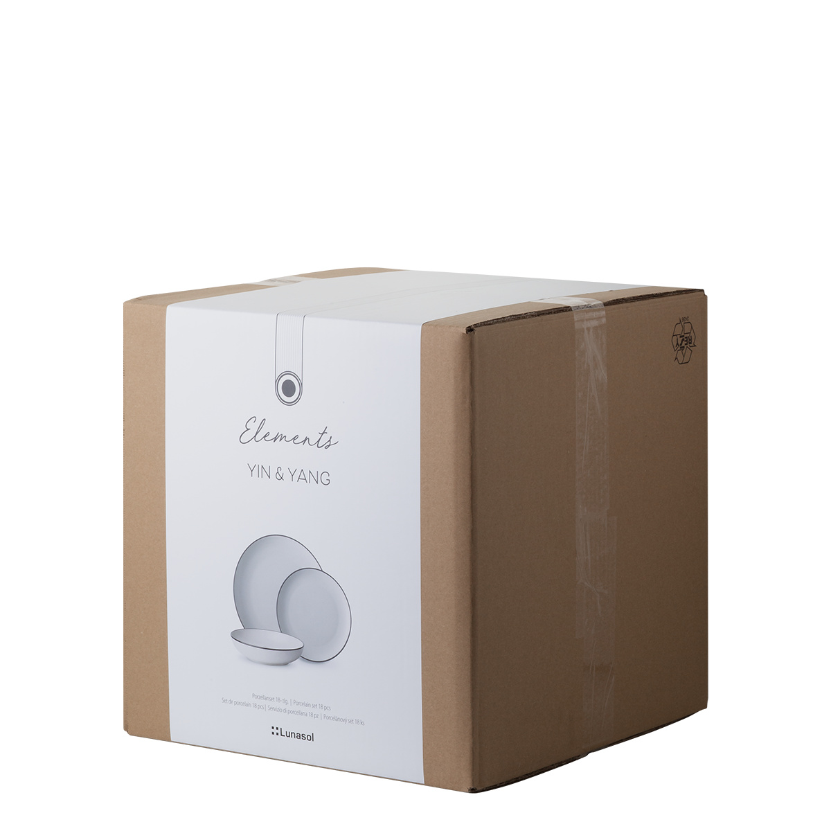 Zestaw talerzy 18 el. | Elements Yin & Yang white