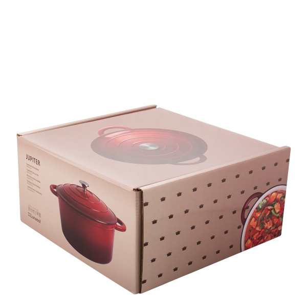 Żeliwny garnek emaliowany czerwony ø 28 cm - Jupiter Lunasol