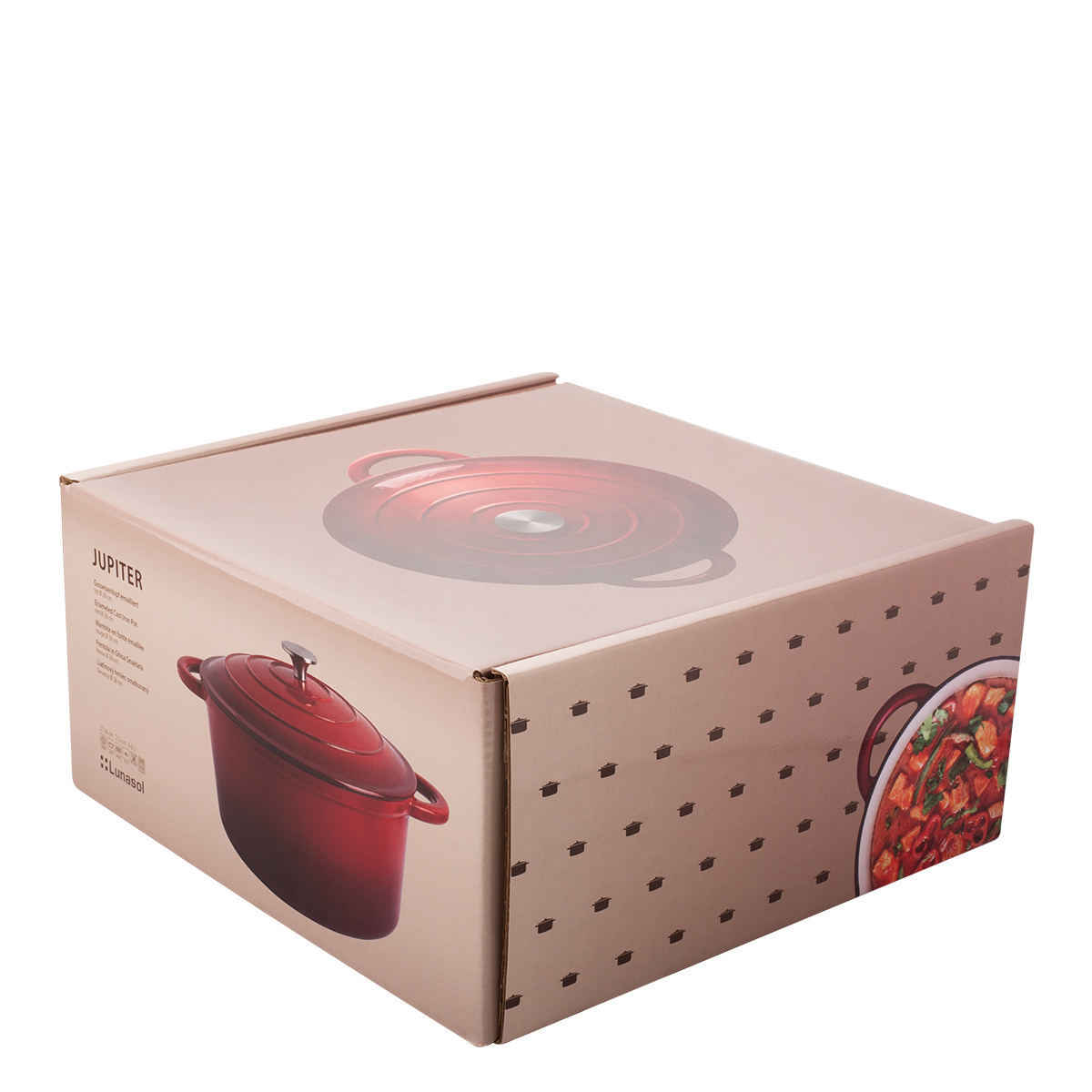 Żeliwny garnek emaliowany czerwony ø 28 cm - Jupiter Lunasol