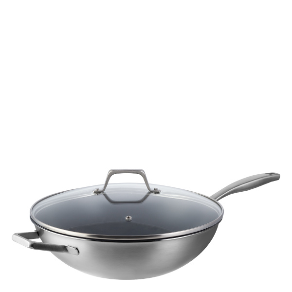 Wok ze szklaną pokrywką ø 30 cm | Sirius Terra
