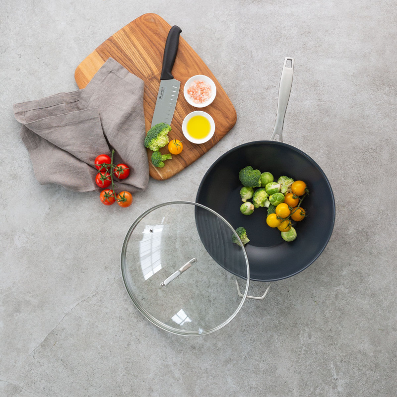 Wok ze szklaną pokrywką ø 30 cm | Sirius Terra