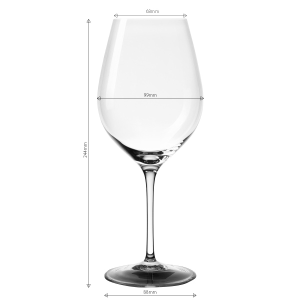 Kieliszki do czerwonego wina 660 ml zestaw 6 szt. - Optima Glas Lunasol