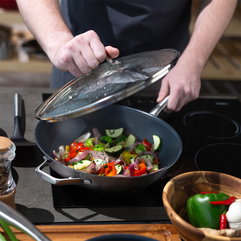 Wok ze szklaną pokrywką ø 30 cm | Sirius Terra