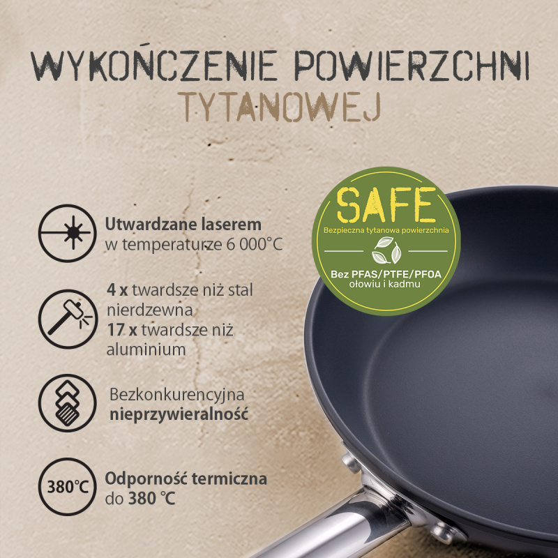 Garnek z powłoką tytanową Ø 20 cm - Saturn Terra Lunasol