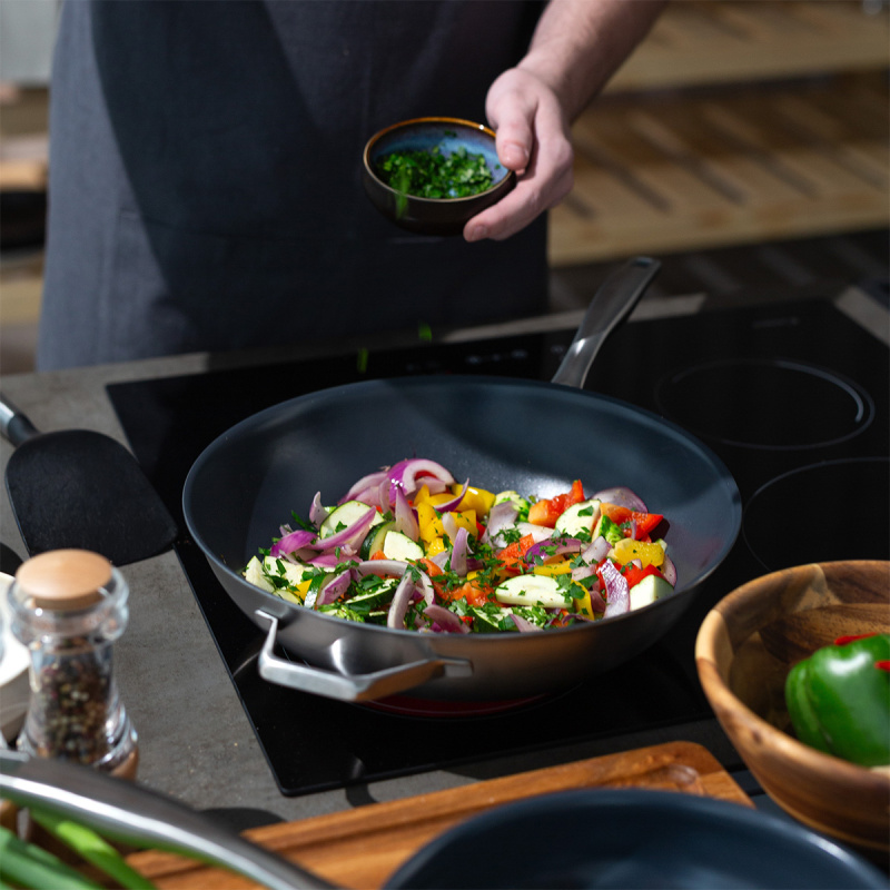 Wok ze szklaną pokrywką ø 30 cm | Sirius Terra