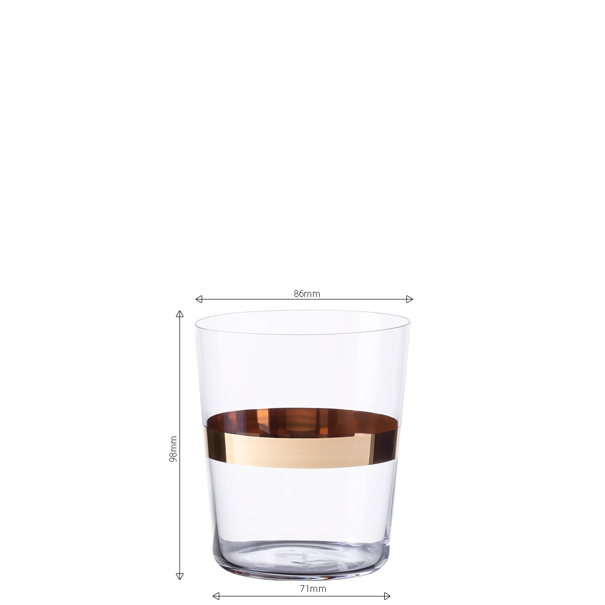 Szklanki Tumbler ze złotym paskiem 440 ml zestaw 6 szt. - 21st Century Glas Lunasol META Glass