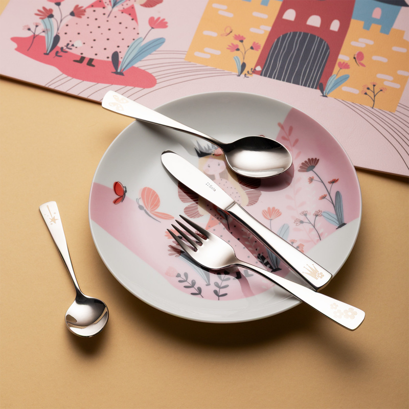 Zestaw sztućców dziecięcych Princess 4 szt. — KIDS WORLD poliert