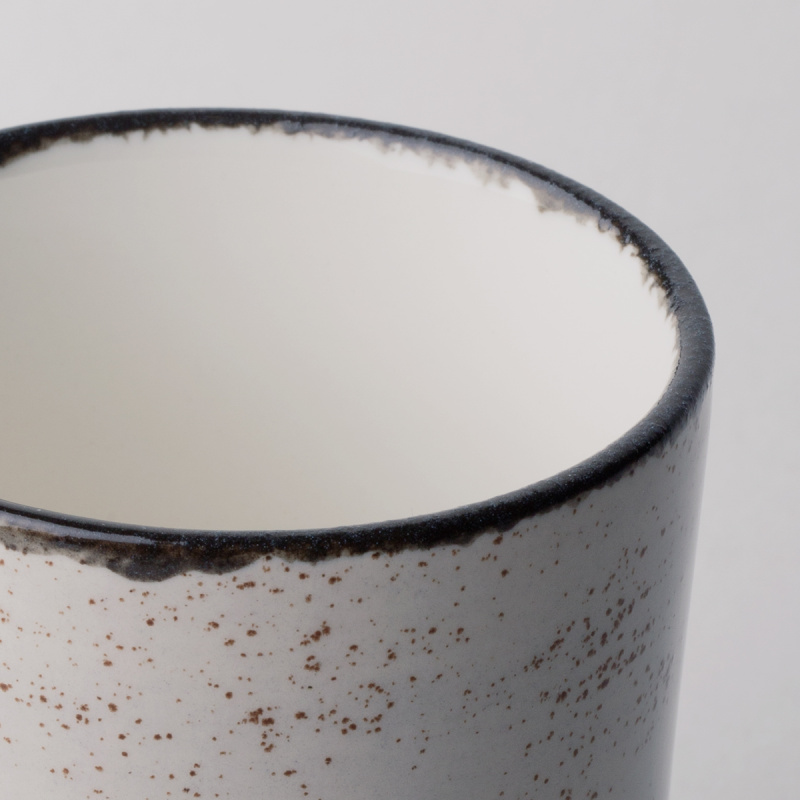Zestaw porcelanowy 16 el. - Gaya Atelier szare nakrapiane