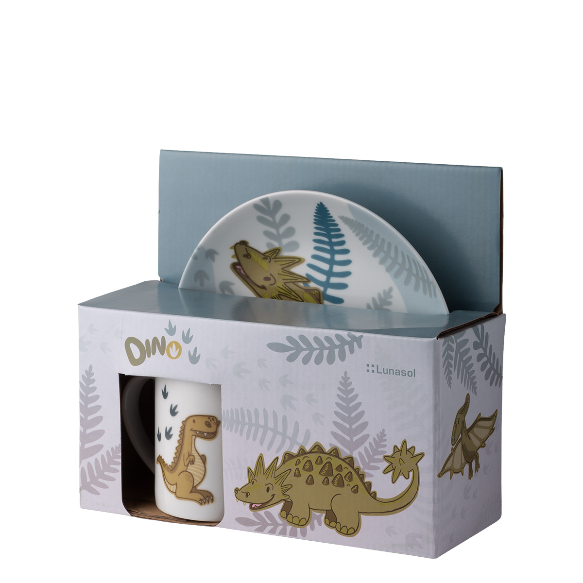 Dziecięcy zestaw porcelanowy Dino 3 szt. – KIDS WORLD