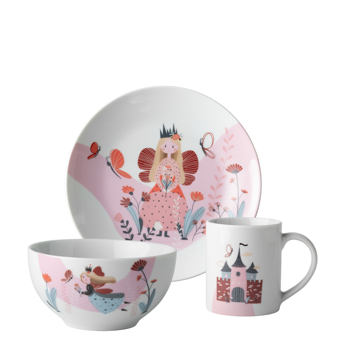 Dziecięcy zestaw porcelanowy Princess 3 szt. – KIDS WORLD