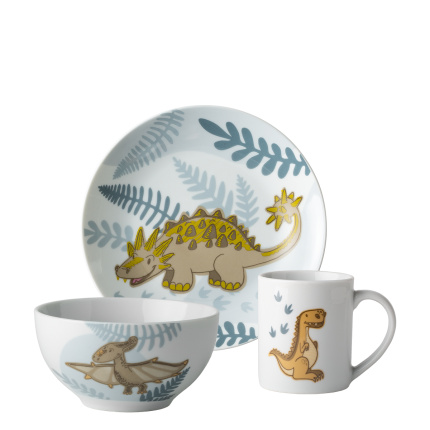 Dziecięcy zestaw porcelanowy Dino 3 szt. – KIDS WORLD