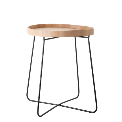 Czarny stojak Ø 40 cm, wys.: 48 cm – Elements Wood