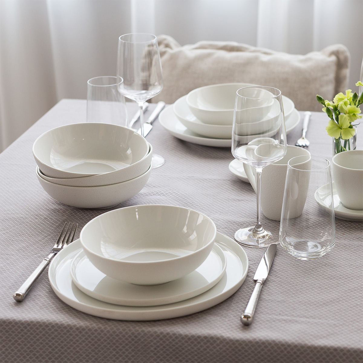 Zestaw talerzy 12 szt. — Fine Dining White