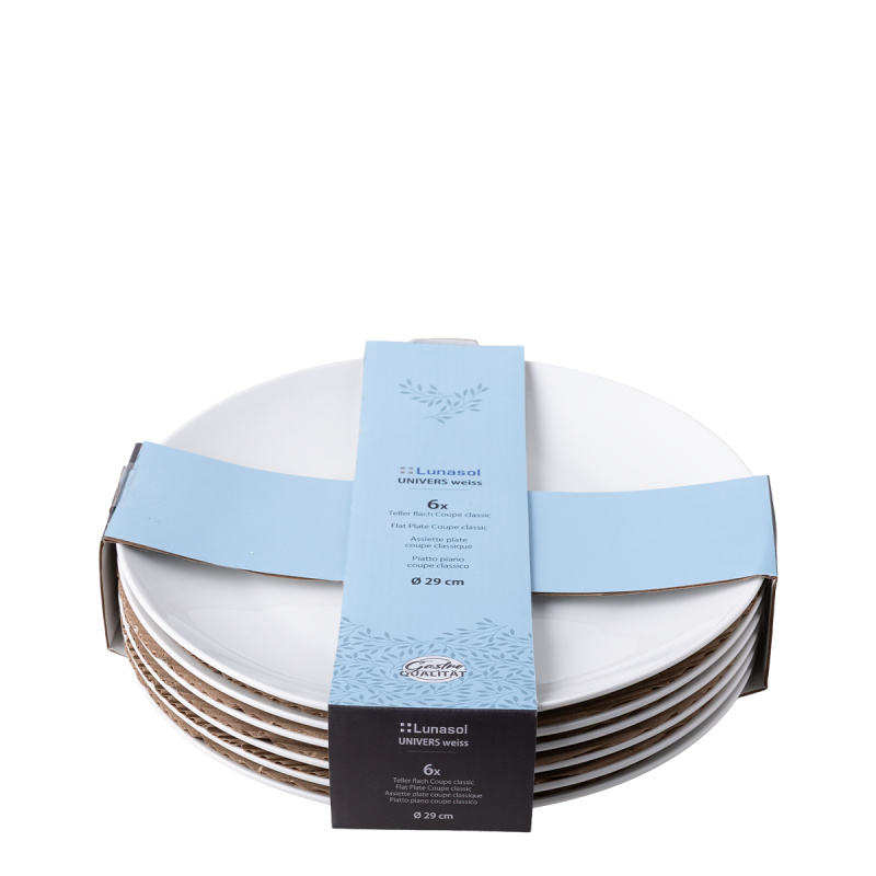 Talerz płytki Coupe classic 29 cm zestaw 6 szt. – UNIVERS biały