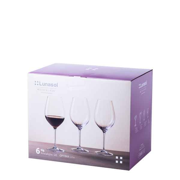 Kieliszki do czerwonego wina 660 ml zestaw 6 szt. - Optima Line Glas Lunasol