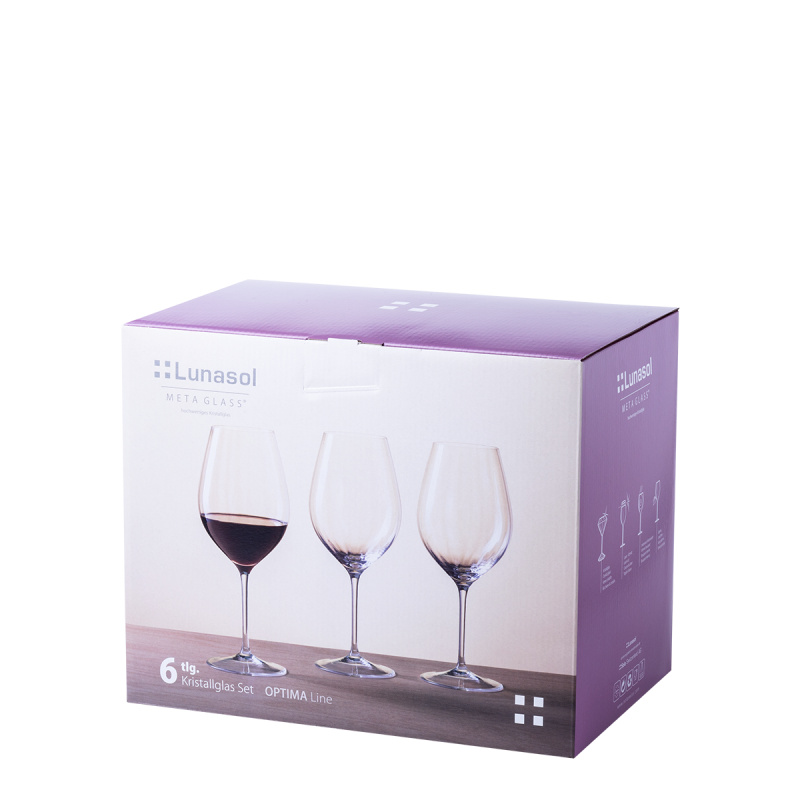 Kieliszki do czerwonego wina 660 ml zestaw 6 szt. - Optima Line Glas Lunasol