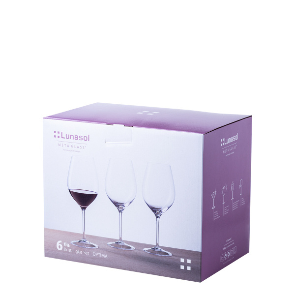 Kieliszki do czerwonego wina 660 ml zestaw 6 szt. - Optima Glas Lunasol