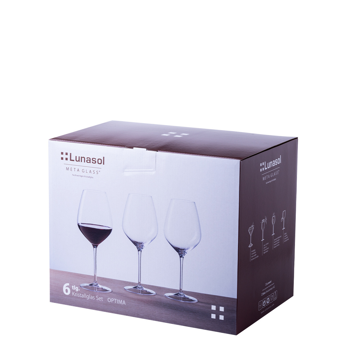 Kieliszki do czerwonego wina 570 ml zestaw 6 szt. - Optima Glas Lunasol