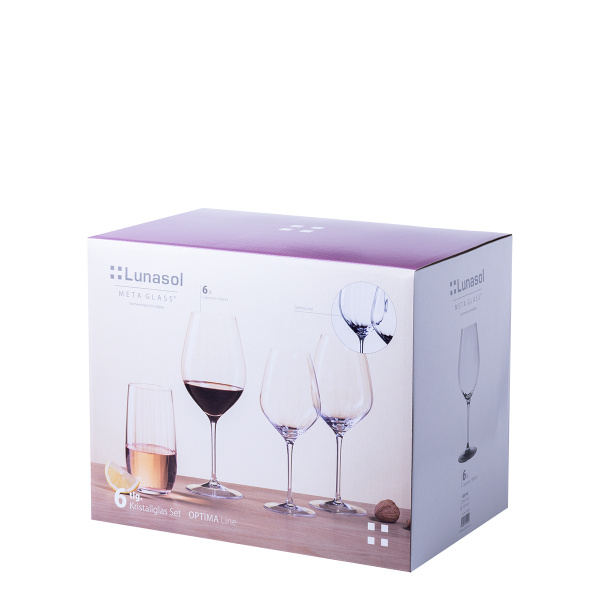 Kieliszki do czerwonego wina 660 ml zestaw 6 szt. - Optima Line Glas Lunasol