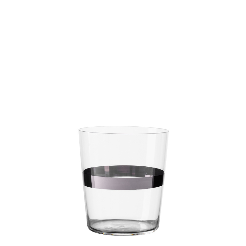 Szklanki Tumbler z paskiem w kolorze platynowym 440 ml zestaw 6 szt. - 21st Century Glas Lunasol META Glass