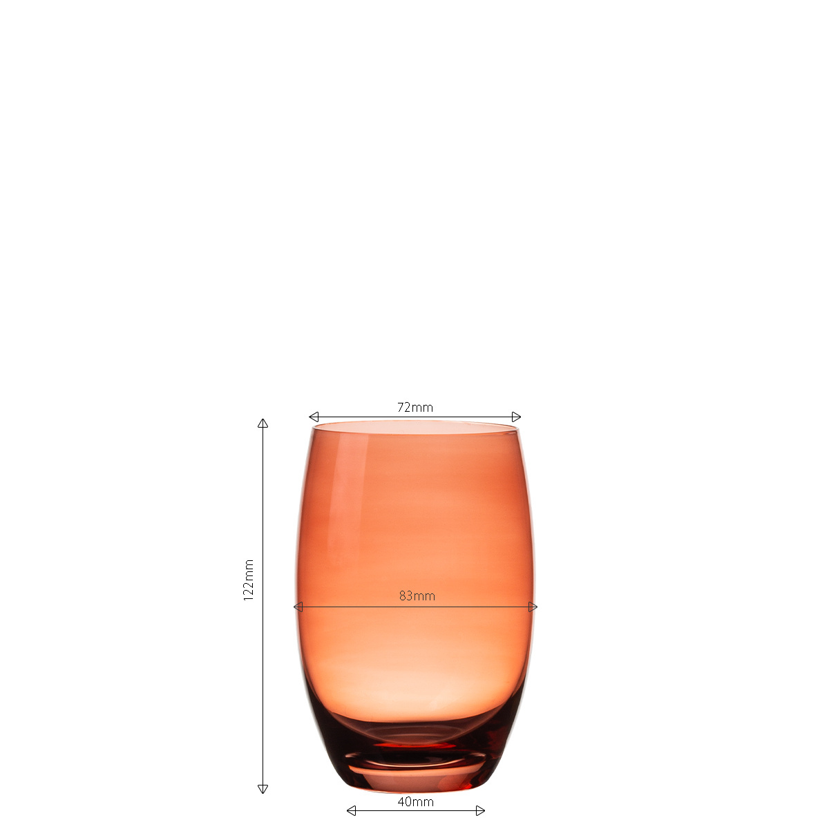 Szklanki Tumbler czerwone 460 ml 6 szt. - Optima Glas Lunasol