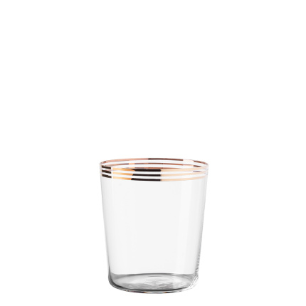 Szklanki Tumbler z trzema paskami w kolorze złotym 440 ml zestaw 6 szt. - 21st Century Glas