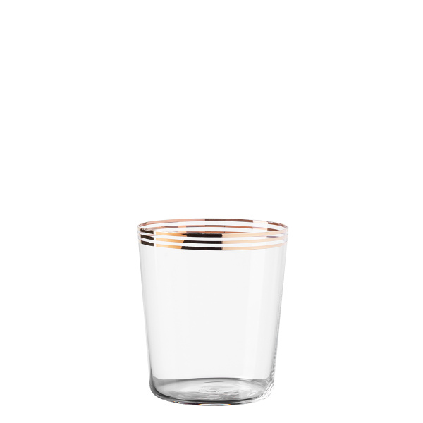 Szklanki Tumbler z trzema paskami w kolorze złotym 440 ml zestaw 6 szt. - 21st Century Glas