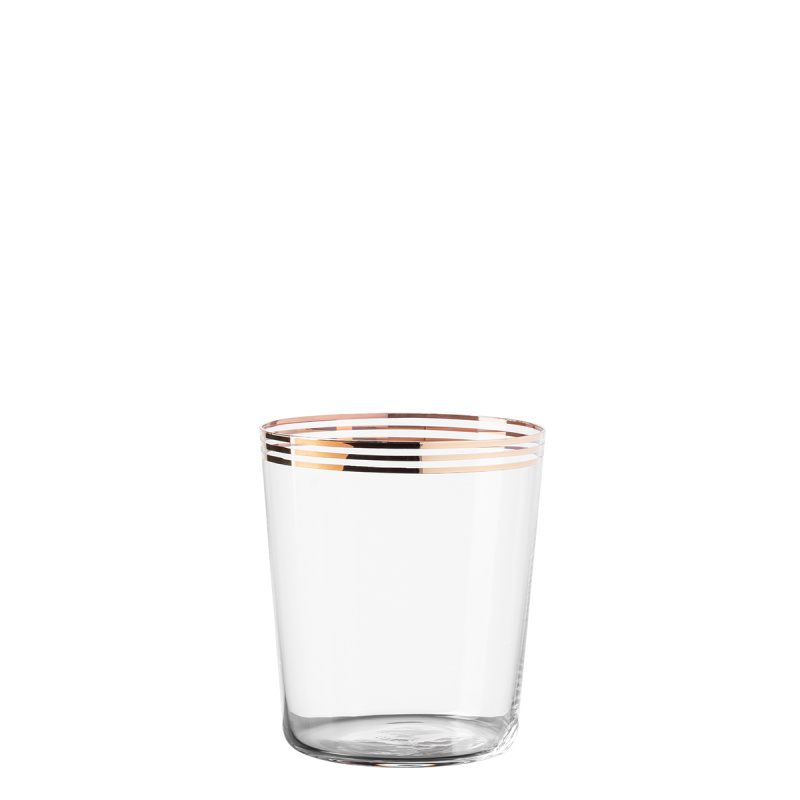 Szklanki Tumbler z trzema paskami w kolorze złotym 440 ml zestaw 6 szt. - 21st Century Glas