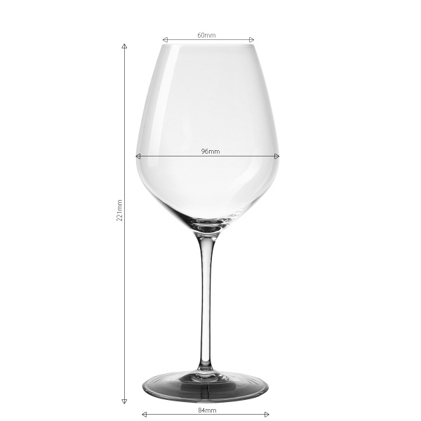 Kieliszki do czerwonego wina 570 ml zestaw 6 szt. - Optima Glas Lunasol
