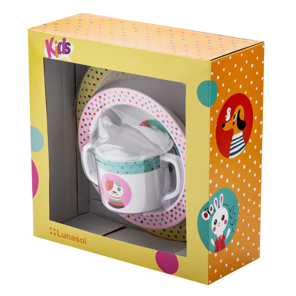 Dziecięcy zestaw melaminowy 3 el. – Kids WORLD Animals